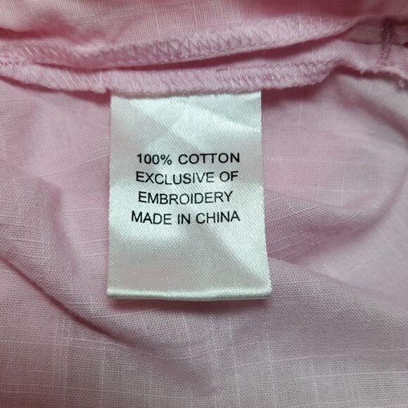 Lilly Pulitzer Elina Tunic Top Dress‎ Cotton Slub Embroidered Pink Green Swim S - Picture 9 of 10